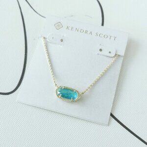 ✨Kendra Scott✨ Elisa Gold Necklace Aqua Kyocera Opal